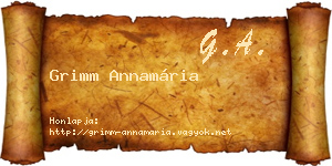 Grimm Annamária névjegykártya